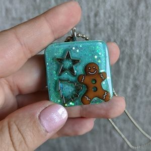 🌈BOGO🌈 Resin Necklace - Gingerbread Cookie